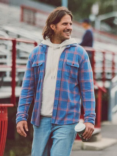 Faherty Legend Sweater Shirt In Twilight Mauve Plaid