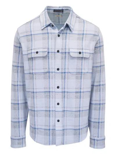 Faherty Legend Long Sleeve Sweater Shirt In Maine Sky Plaid In Multi