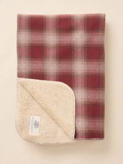 Faherty Legend High Pile Fleece Blanket In Cedar Ombre Plaid