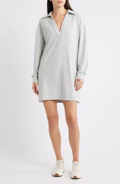 Faherty Legend Hudson Long Sleeve Polo Sweater Dress In Gray
