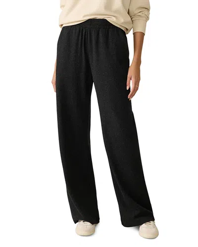 Faherty Legend&trade; Lounge Wide Leg Pants In Heathered Black Twill
