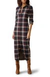 Faherty Legend Plaid Long Sleeve Shirtdress In Multi