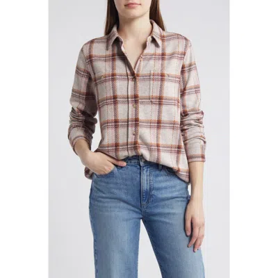 Faherty Legend Plaid Shirt In Cranberry Haze