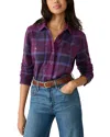 Faherty Legend Plaid Shirt In Mulberry Blues