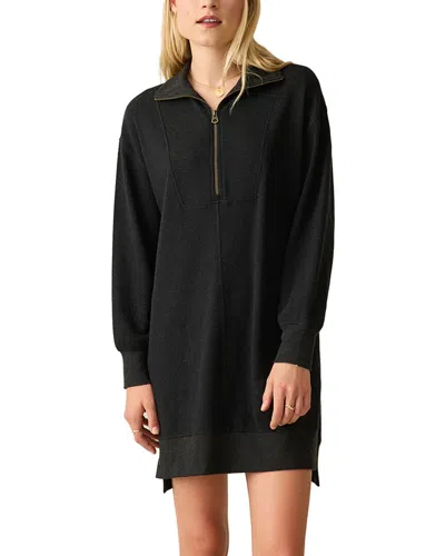 Faherty Legend Quarter Zip Dress In Black