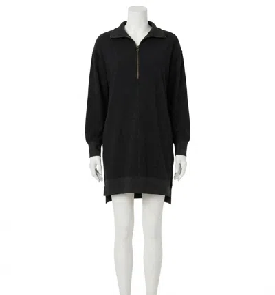 Faherty Legend Quarter Zip Dress In Heathered Black