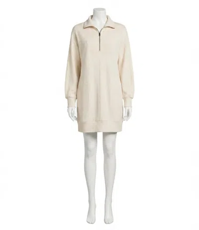 Faherty Legend Quarter Zip Dress In Off White