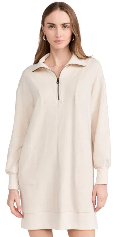 Faherty Legend Quarter Zip Dress Off White