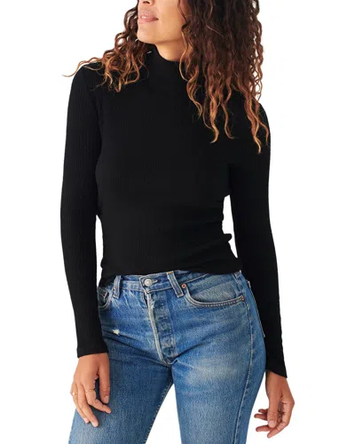 Faherty Legend Rib Roscoe Turtleneck Top In Black