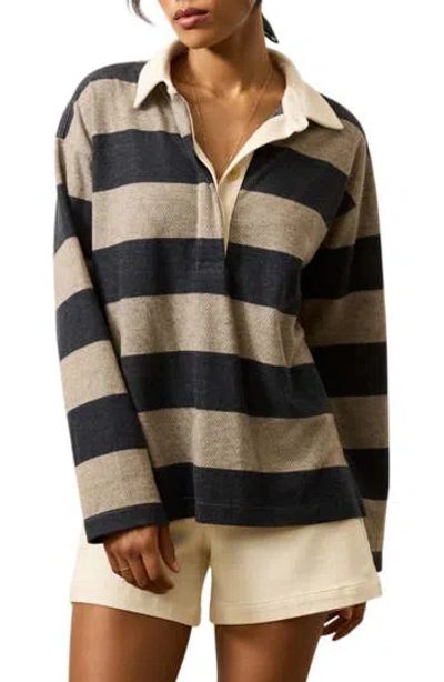 Faherty Legend Rugby Stripe Sweater In Blue