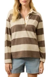 Faherty Legend Rugby Stripe Sweater In Brown