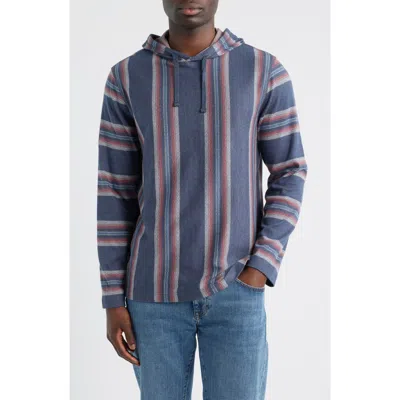 Faherty Legend Stripe Organic Cotton Blend Hoodie In Blue