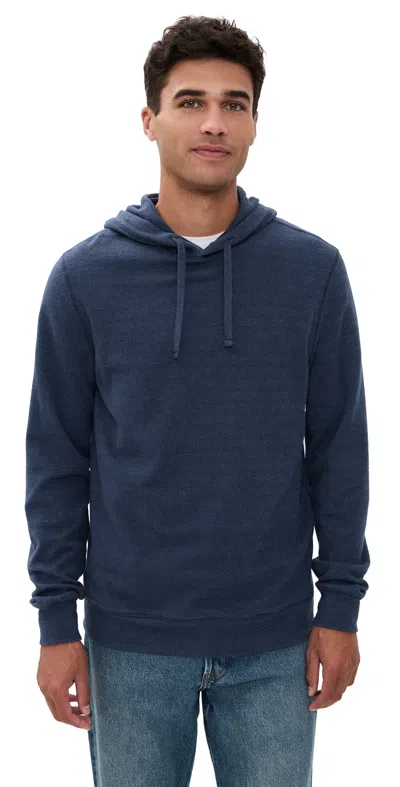 Faherty Legend Sweater Hoodie Brighton Navy Twill In Blue