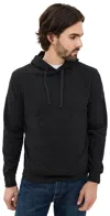 Faherty Legend Pullover Hoodie In Heathered Black Twill