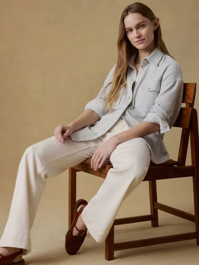 Faherty Legend Sweater Overshirt In Gray