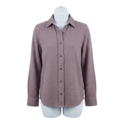 Faherty Legend Sweater Relaxed Shirt In Dusty Plum Twill In Gray