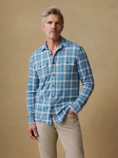 Faherty Legend Textured Shirt In Blue