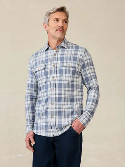 Faherty Legend Sweater Shirt In Aegean Sand Plaid