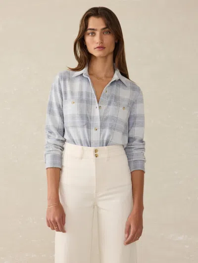 Faherty Legend Sweater Shirt In Blue Ravine Plaid