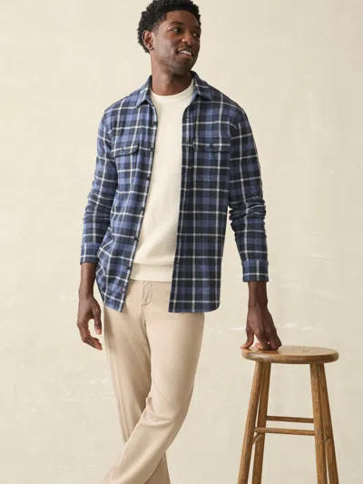 Faherty Legend Sweater Shirt In Blue Winds Plaid