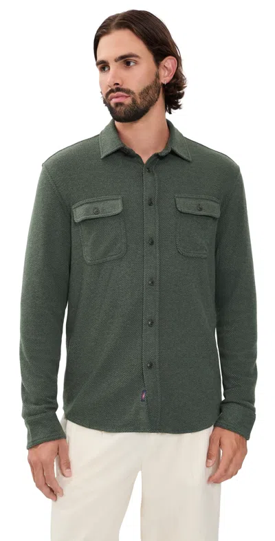 Faherty Legend Sweater Shirt Fall Evergreen Twill In Green