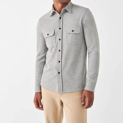 Faherty Legend Sweater Shirt In Fossil Grey Twill