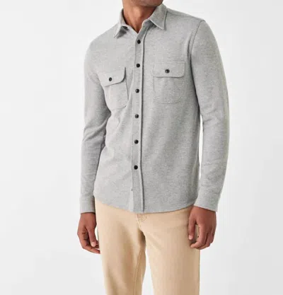 Faherty Legend Sweater Shirt In Fossil Grey Twill In Gray