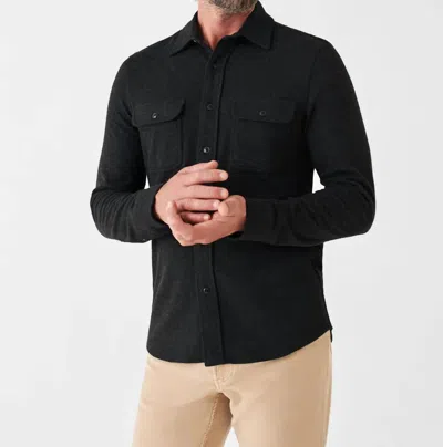 Faherty Legend Sweater Shirt In Heathered Black Twill In Multi
