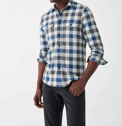 Faherty Legend Sweater Shirt In Mountain River Buffalo In Blue