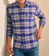 Faherty Legend Sweater Shirt In Navy Skyline Plaid In Multi