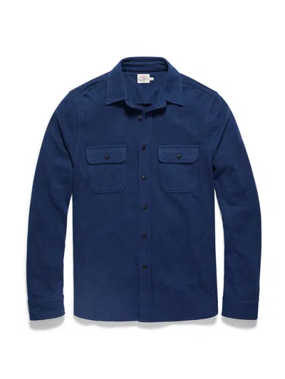 Faherty Legend Sweater Shirt In Navy Twill In Multi