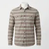 Faherty Legend Sweater Shirt In Rock Coastal Stripe In Multi