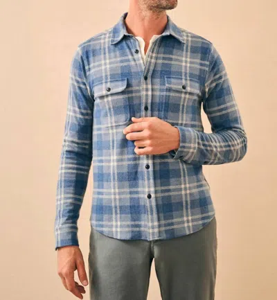 Faherty Legend Sweater Shirt In Vintage Blue Plaid