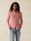 Faherty Legend Sweater Shirt In Sandstone Red Twill