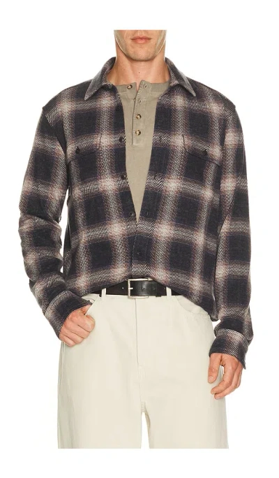 Faherty Legend Sweater Shirt In Storm Ombre Plaid