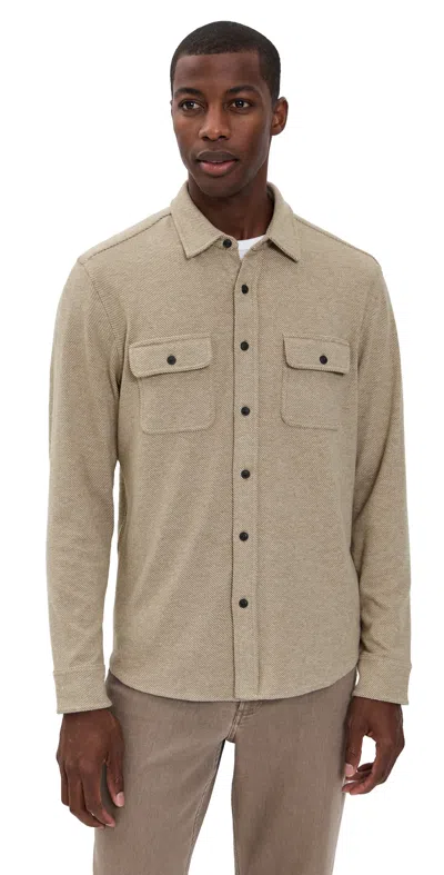 Faherty Legend Sweater Shirt Timber Twill In Brown