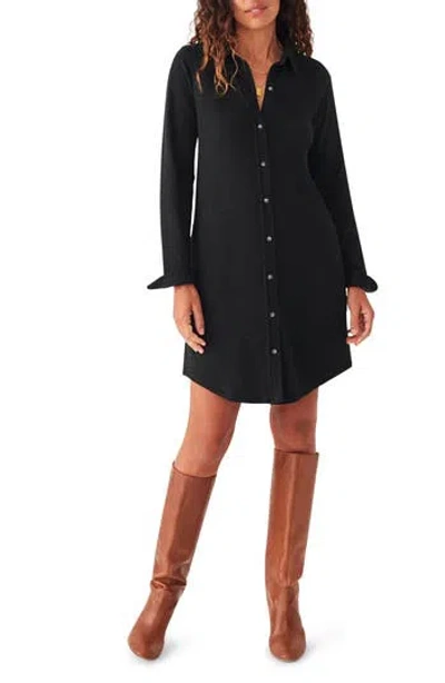 Faherty Legend Sweater Shirtdress In Black