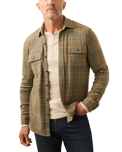 Faherty Legend Textured Shirt In Green
