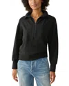 Faherty Legend Zippered Sweatshirt In Heathered Black Twill