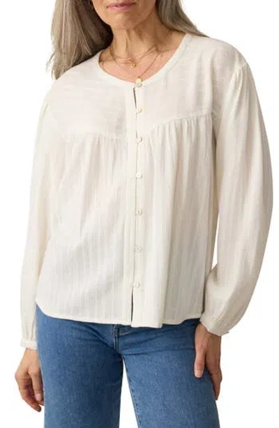 Faherty Lena Organic Linen Button-up Top In White