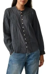 Faherty Lily Organic Cotton Button-up Shirt In Washed Black
