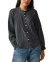 Faherty Lily Organic Cotton Button-up Shirt In Gray