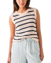 Faherty Linen Cotton Muscle Tank In Montauk Stripe