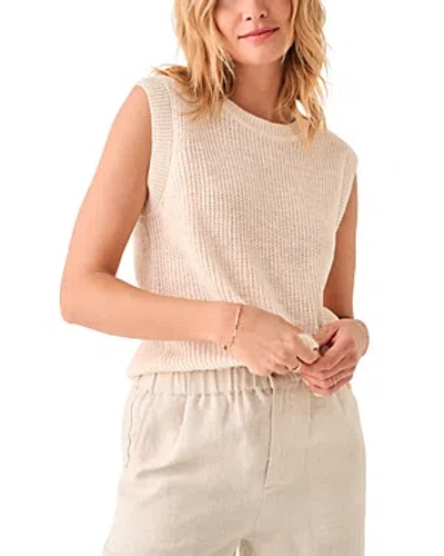 Faherty Miramar Sleeveless Linen Sweater In Summer Sand