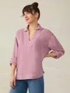 Faherty Linen Denim Sail Away Top In Weathered Orchid