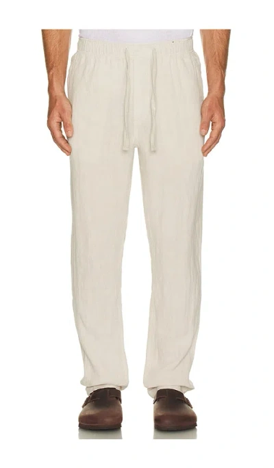 Faherty Linen Drawstring Pant In Beige