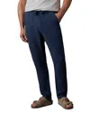 Faherty Linen Drawstring Pants In Blue