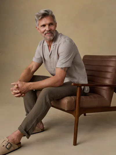 Faherty Linen Drawstring Pants In Green