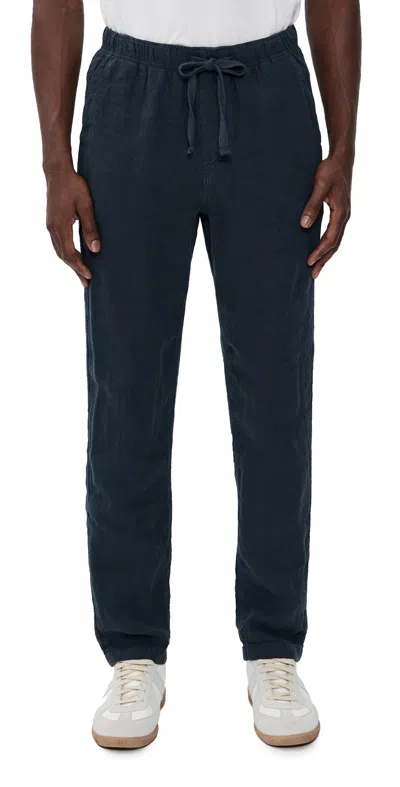 Faherty Linen Drawstring Pants Island Navy In Blue