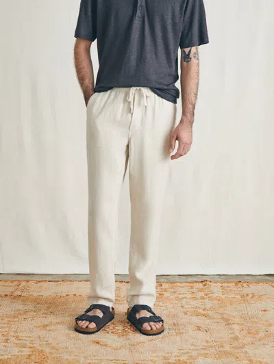 Faherty Linen Drawstring Pants In Weathered Sand